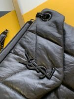PUFFER MEDIUM CHAIN BAG IN DENIM AND SMOOTH LEATHER - Image 8