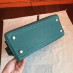 Malachite Clemence Copy Designer Hermes Kelly Retourne 28cm Bag - Image 6