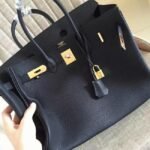 Black Knockoff Designer Hermes Birkin 35CM Tote - Image 4