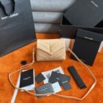 Fake Saint Laurent LouLou Toy Strap Bag Beige - Image 4