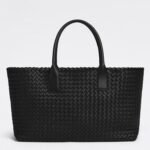 Top Quality Replica Bottega Veneta Cabat Medium Bag In Black Intrecciato Lambskin