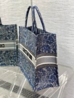 Dior Large Book Tote Bag Replica in Blue Brocart Denim-Effect Embroidery - Image 4