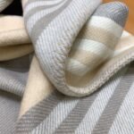 Fake Hermes Ithaque blanket in grey wool and cashmere - Image 3