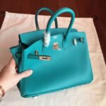Blue Paon Hermes Birkin 25cm High-End Replica - Image 3