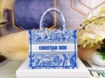 Dior Large Book Tote Bag Fake in Blue Transparent Toile de Jouy Canvas - Image 4