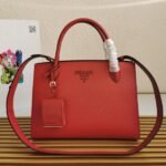 Prada Monochrome Medium Bag Replica in Red - Image 7