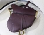 Dior Saddle Bag Knockoff in Amaranth Grained Calfskin - Image 6