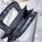 Dior Mini Book Tote Bag Fake in Blue Dior Oblique Embroidery - Image 7