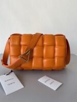 Top Quality Faux Bottega Veneta Padded Cassette Bag In Orange - Image 3