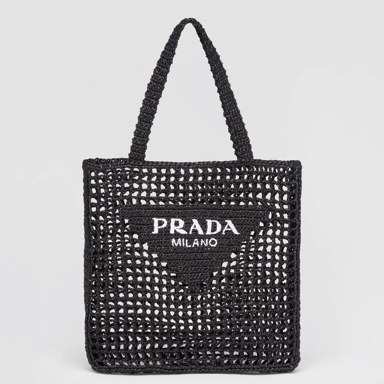 C5F969B8-CC67-21C2-67DC-08255D7E63A2.jpg Prada Small Tote Bag Replica in Black Woven Raffia - Image 1