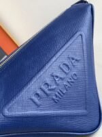 Prada Triangle Shoulder Bag Replica in Blue - Image 4