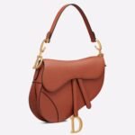 Dior Saddle Bag Replica in Dark Tan Grained Calfskin