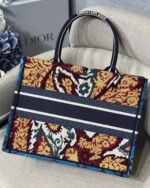 Dior Medium Book Tote Bag Replica in Blue Multicolor Dior Paisley Embroidery - Image 2