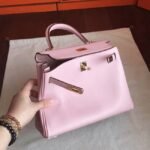 Rose Dragee Swift Replica High Quality Hermes Kelly Retourne 28cm Bag - Image 6