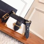 White/Black Prada Cahier Shoulder Bag Knockoff - Image 6