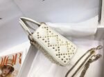Dior Lady Dior Mini Chain Bag in White Lambskin with Star Embroidery - Image 8