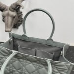 Dior Medium Book Tote Bag Replica with Strap in Grey - Image 9