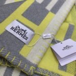 Top replica Hermes Ithaque blanket in tilleul wool and cashmere - Image 5