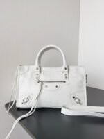 Knockoff Balenciaga Le City Small Bag White Arena Lambskin - Image 4