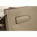 Grey Leather Replica Hermes So Kelly 22cm Soft Leather Shoulder Bag - Image 2