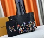 Louis Vuitton X TM Monogram Empreinte Neverfull MM In Black With Style 1