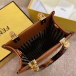 Top Quality Fake Fendi Mini Sunshine Shopper Bag In Brown Leather - Image 8