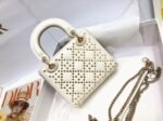 Dior Lady Dior Mini Chain Bag in White Lambskin with Star Embroidery - Image 7