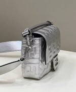 Top Quality Fendi Medium Baguette Bag In Silver FF - Image 4