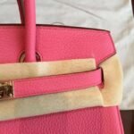 Rose Lipstick Colored Hermes Birkin 25cm Copy Bag - Image 7