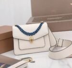 Fake Bvlgari Serpenti Forever Small Crossbody Bag with Chain Ivory - Image 5