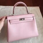 Rose Dragee Swift Replica Hermes Kelly 25cm Graceful Bag