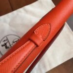 Orange Epsom Knockoff Hermes Kelly Cut Clutch Bold Handbag - Image 7