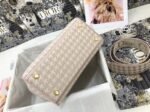 Dior Lady D-Lite Medium Bag Knockoff in Pink   White Houndstooth Embroidery - Image 7