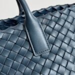 Top Quality Fake Bottega Veneta Cabat Mini Bag In Navy Blue Intrecciato Lambskin - Image 2