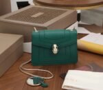 Fake Bvlgari Serpenti Forever Small Crossbody Bag Green Leather - Image 3