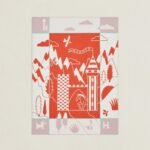 Faux Hermes Avalon Epopee blanket in mandarine wool and cashmere - Image 8