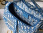 Dior Saddle Bag Fake in Cornflower Blue Dior Oblique Embroidery - Image 7