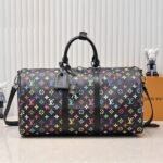 LV X TM Multicolored Keepall Bandouliere 50 In Black