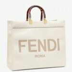 Top Quality Fake Fendi Sunshine Large Tote Bag In White Calfskin