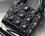 Dior Lady Dior Mini Bag in Black Calfskin with Diamond Motif - Image 3