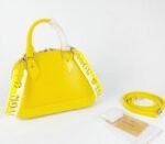 Louis Vuitton Epi Leather Alma BB Handbag In Cedrat Yellow With Jacquard Strap - Image 7