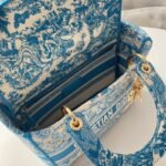 Dior Lady D-Lite Medium Bag Replica in Blue Toile de Jouy Canvas - Image 5