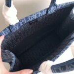 Dior Large Book Tote Bag Imitation in Denim Blue Dior Oblique Canvas - Image 5