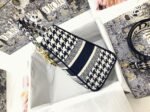 Dior Lady D-Lite Medium Bag Replica in Black   White Houndstooth Embroidery - Image 2