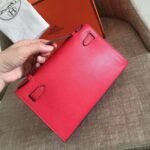 Hermes Red Epsom Fake Designer Kelly Pochette Classic Purse - Image 2