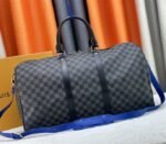 Louis Vuitton Damier Graphite Canvas Keepall Bandouliere 50 In Indigo Blue - Image 3