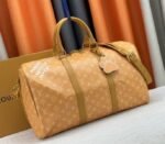 Louis Vuitton Monogram Heritage Canvas Keepall Bandouliere 45 In Yellow - Image 2