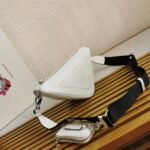Prada Triangle Shoulder Bag Fake in White - Image 6