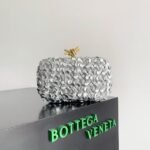 Replica Bottega Veneta Knot Minaudiere Clutch Silver Sequins - Image 8