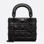 Dior Lady Dior Mini Bag in Black Calfskin with Diamond Motif